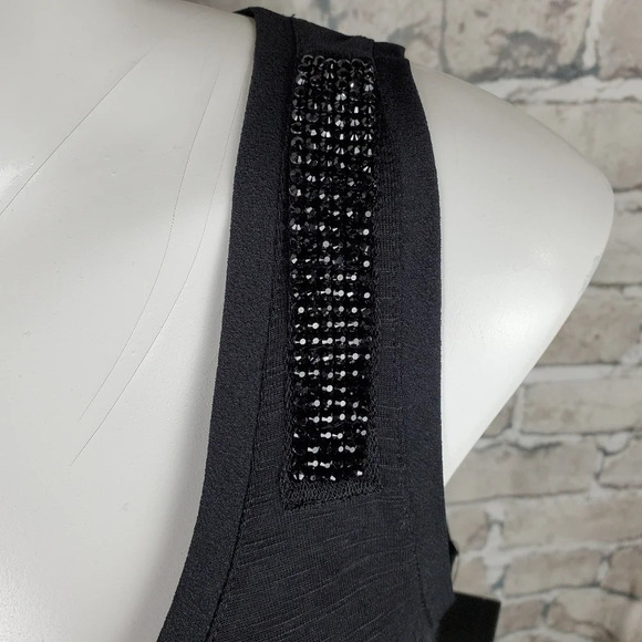 Calvin Klein Dressy Tank XS  Black Bead Accent - Picture 3 of 14